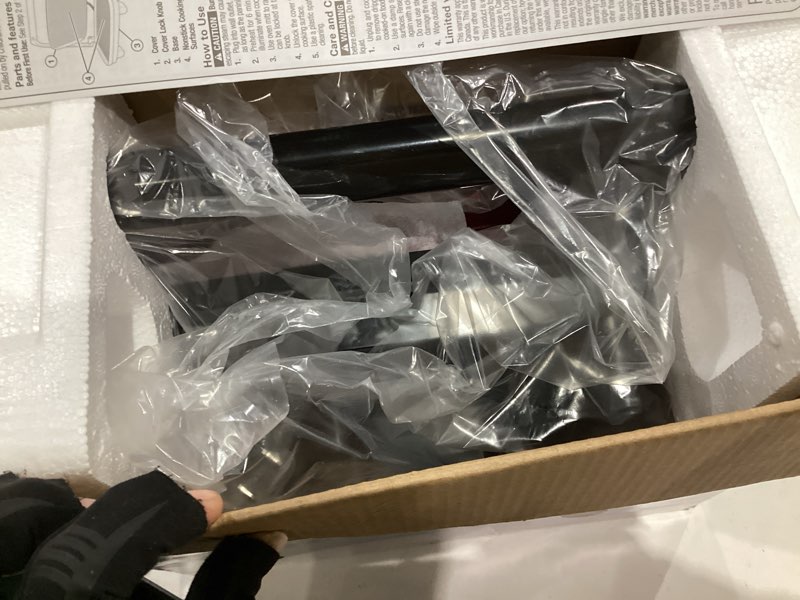 Condition photo showing Good Condition for hamilton beach panini press sandwich maker & electric indoor grill with locking lid, opens wide to fit any thickness for quesadillas, burgers & more, nonstick 8" x 10" grids, red (25462z) red nonstick 8" x 10" grids