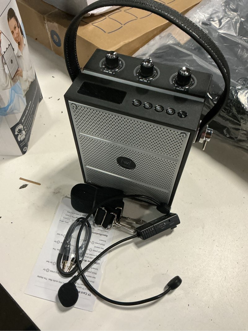 Condition photo showing New/Like New for voice amplifier, 50w bluetooth pa speaker with wireless headset mic | for teachers, trainers, guides, classrooms, meetings & events, adjustable shoulder strap,all-day rechargeable, usb, tf & aux