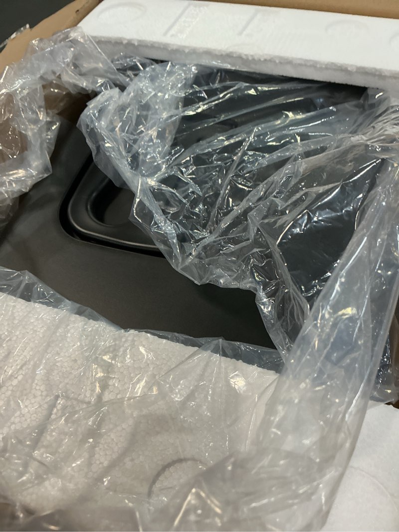 Condition photo showing As Is for Frigidaire Mini Personal Fridge Cooler, Countertop, Holds Up to 10L/15 Cans, Brushed Black Stainless Rugged Design, Portable for Skincare, Makeup, Car, Office, Bedroom, Dorm Room, or Cabin