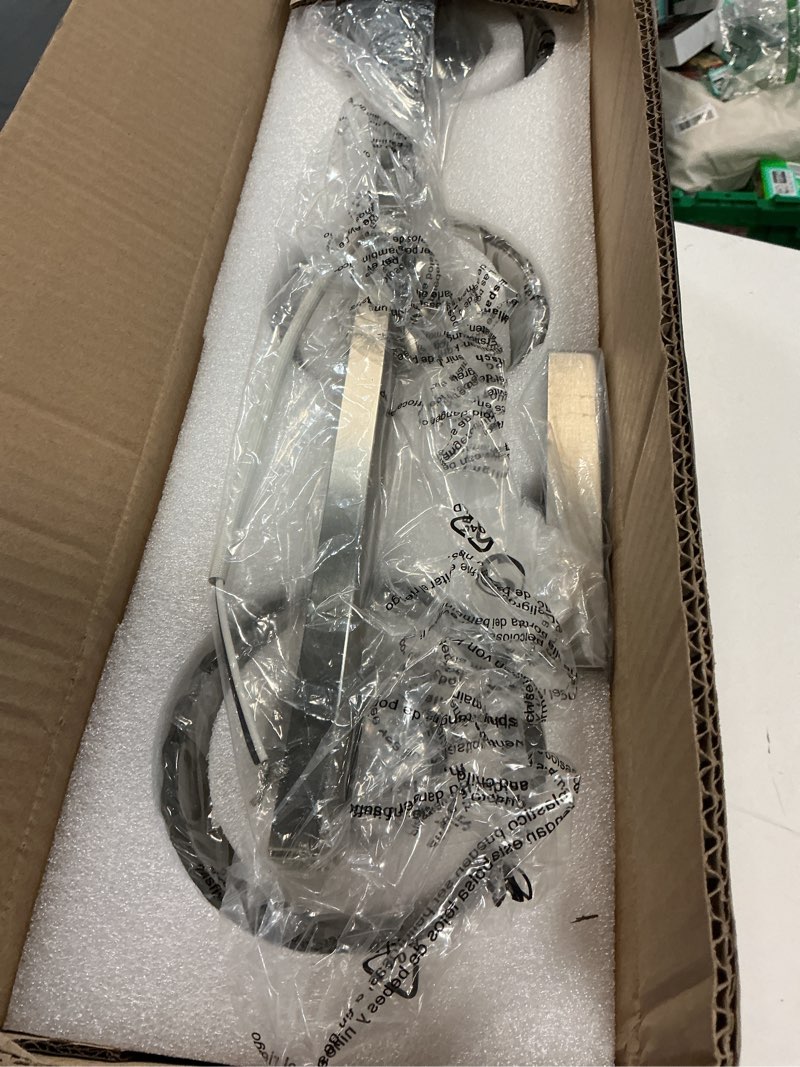 Condition photo showing Good Condition for Stainless Steel Bathroom Vanity Light Over Mirror, 3 Light Brushed Nickel Bathroom Light Fixtures with Textured Glass Shades, Modern Vanity Lighting Wall Mount Brushed Nickel 3 Light