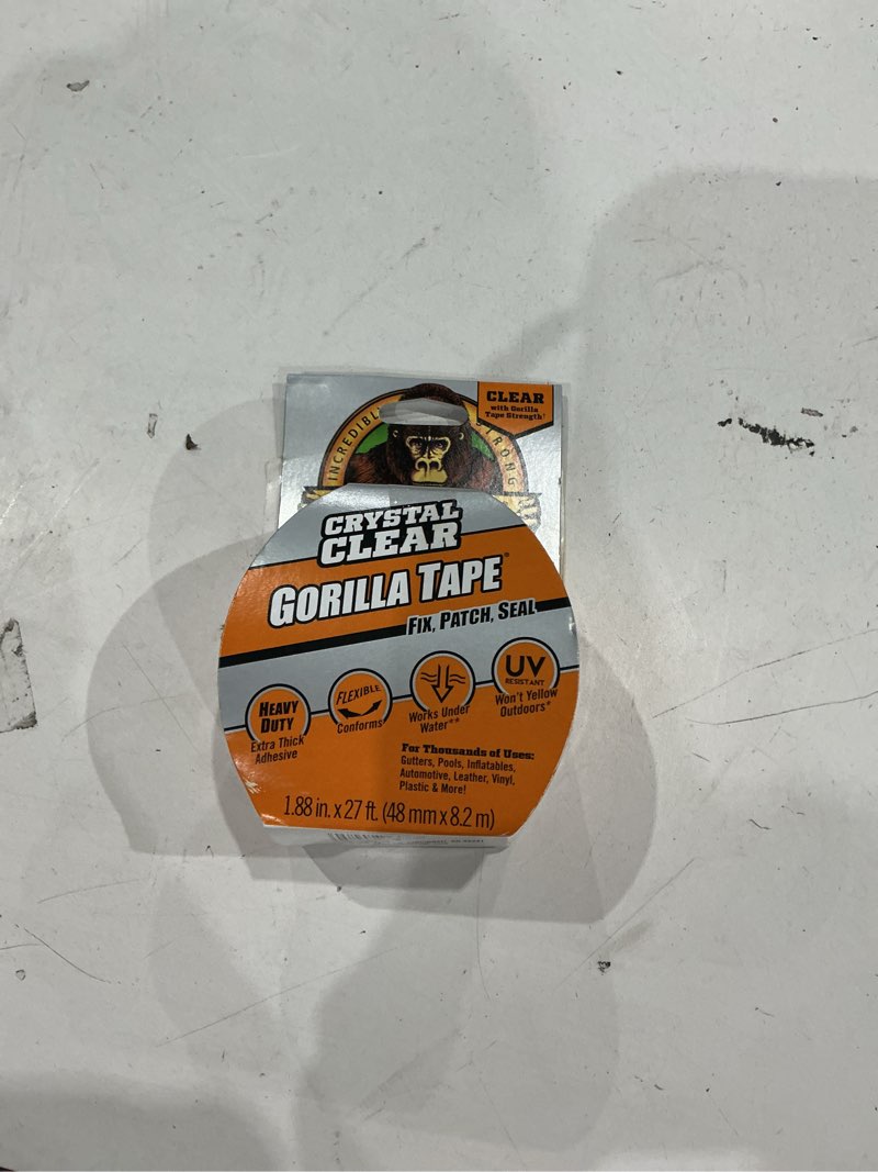 Condition photo showing As Is for gorilla clear repair clear duct tape 1.88-in x 27-ft
