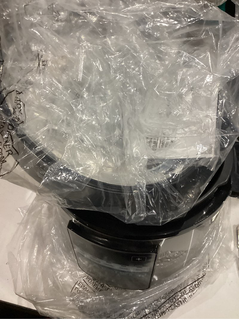 Condition photo showing As Is for similar)))electric pressure cooker, instant multi-use non-stick pot, slow cooker, rice cooker, steamer, sauté, yogurt maker, warmer &delay start,led screen& manual(8qt)