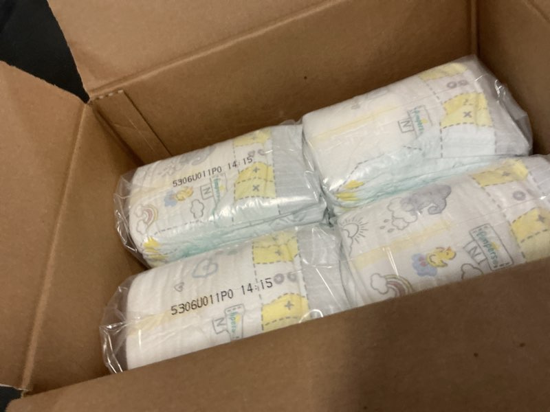 Condition photo showing New/Like New for pampers swaddlers diapers, size 0 (up to 10 lbs), 140 count, absorbent, keeps baby dry and comfortable, skin safe disposable baby diaper (packaging may vary) newborn 140