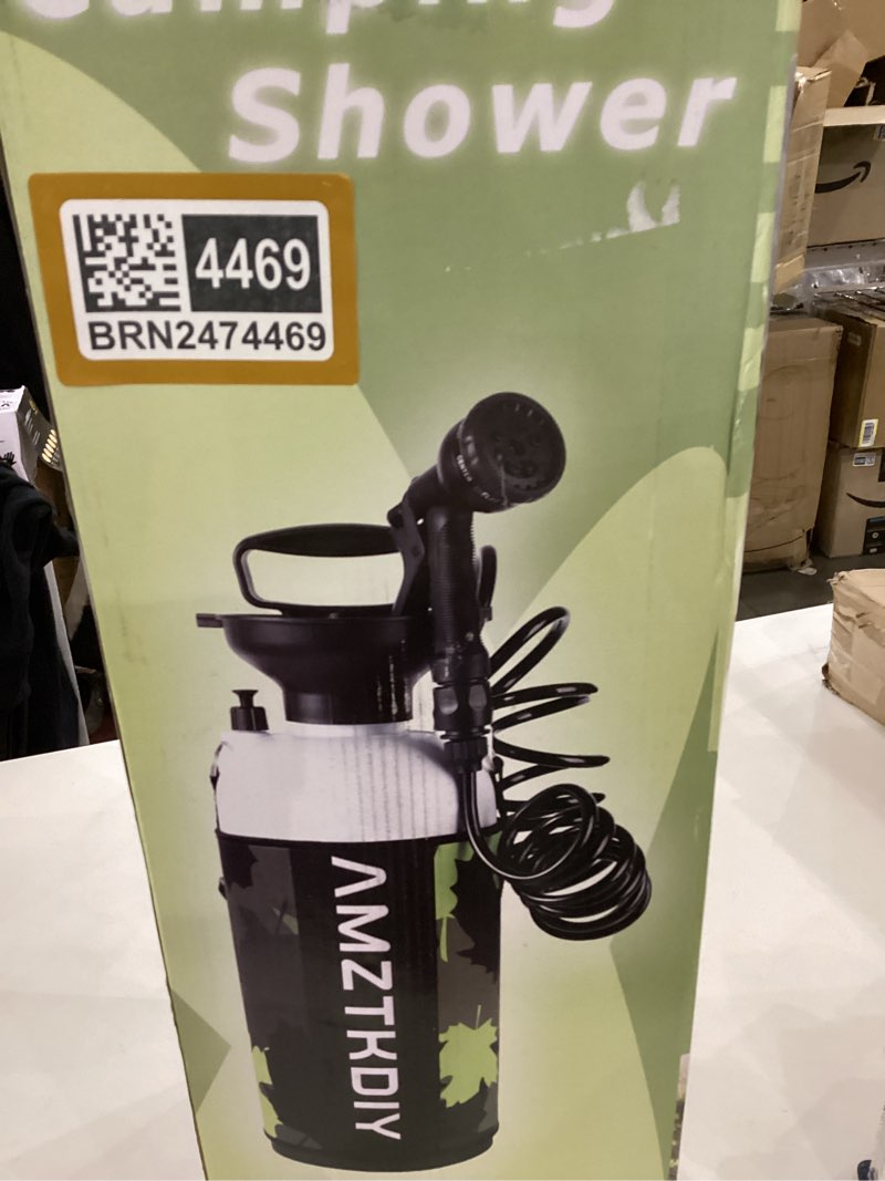 portable shower for camping, [long-lasting] spopal 6000mah rechargeable camping shower with intelligent led display, 4 spray modes, ipx7 waterproof outdoor camp pump for hiking, travel, car, pet grey