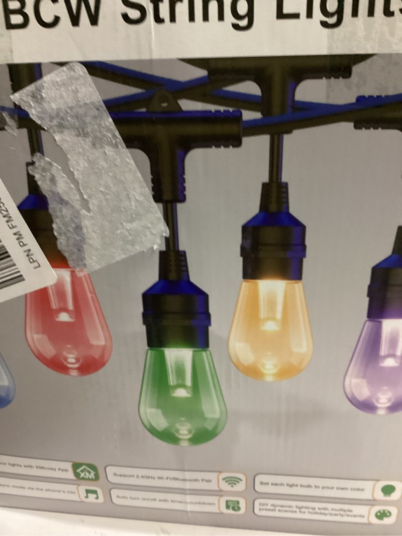 Condition photo showing New/Like New for XMCOSY+ Smart Outdoor String Lights, 123Ft Patio Lights Waterproof, App Control, Compatible with Alexa, RGBCWIC Color Changing LED String Light for Outside 123Ft Black