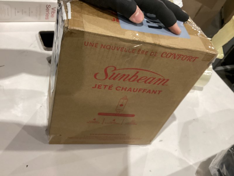 Condition photo showing As Is for Sunbeam Royal Ultra Cabernet Heated Personal Throw / Blanket, Cozy-Warm, Adjustable Heat Settings