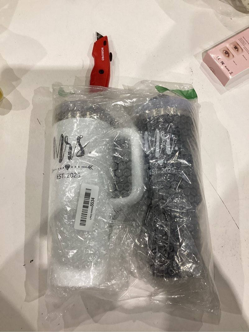 Condition photo showing Good Condition for Qtencas Mr and Mrs Gifts, Wedding Gifts for Couples 2026, Mr & Mrs Insulated Tumblers Set, Anniversary Engagement Wedding Gift for Newlyweds Couples Bride and Groom (Black & White) 1-Black & White