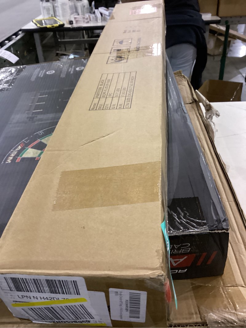 Condition photo showing New/Like New for Room Divider 6FT Single Panel Privacy Screen, 71'' Wide Fabric Indoor Room Divider Wall Divider for Room Separation, Portable Room Partitions and Dividers Freestanding Temporary Wall Room Separators Black Upgraded Base-1 Panel