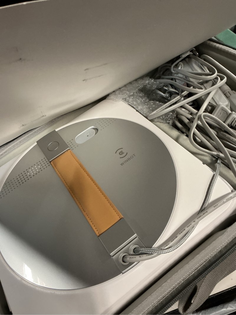 Condition photo showing Good Condition for ECOVACS Winbot W1 Pro Window Cleaning Robot, Intelligent Cleaning with Dual Cross Water Spray Technology, Win SLAM 3.0 Path Planning, 2800Pa Suction Power, Edge Detection Technology, App Control,Grey