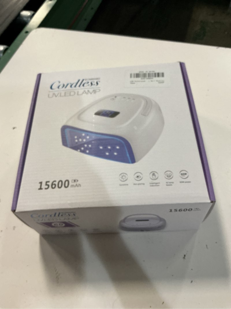 Condition photo showing New/Like New for 60w rechargeable uv led nail lamp, faster wireless nail dryer gel polish light 42 beads & portable handle, professional curing lamp for fingernail and toenail, auto sensor & quick dry nail machine white