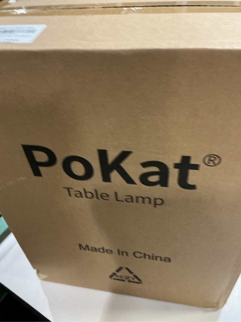 Condition photo showing New/Like New for PoKat 27.5'' Tall Table Lamps for Living Room Set of 2, Stone-Like Ceramic Bedroom Lamps for Night Stands, Farmhouse Bedside Lamps for Bedroom Living Room, Nightstand Lamps for End Table, Hallway Frosted White - 27.5'' Ceramic Lamps