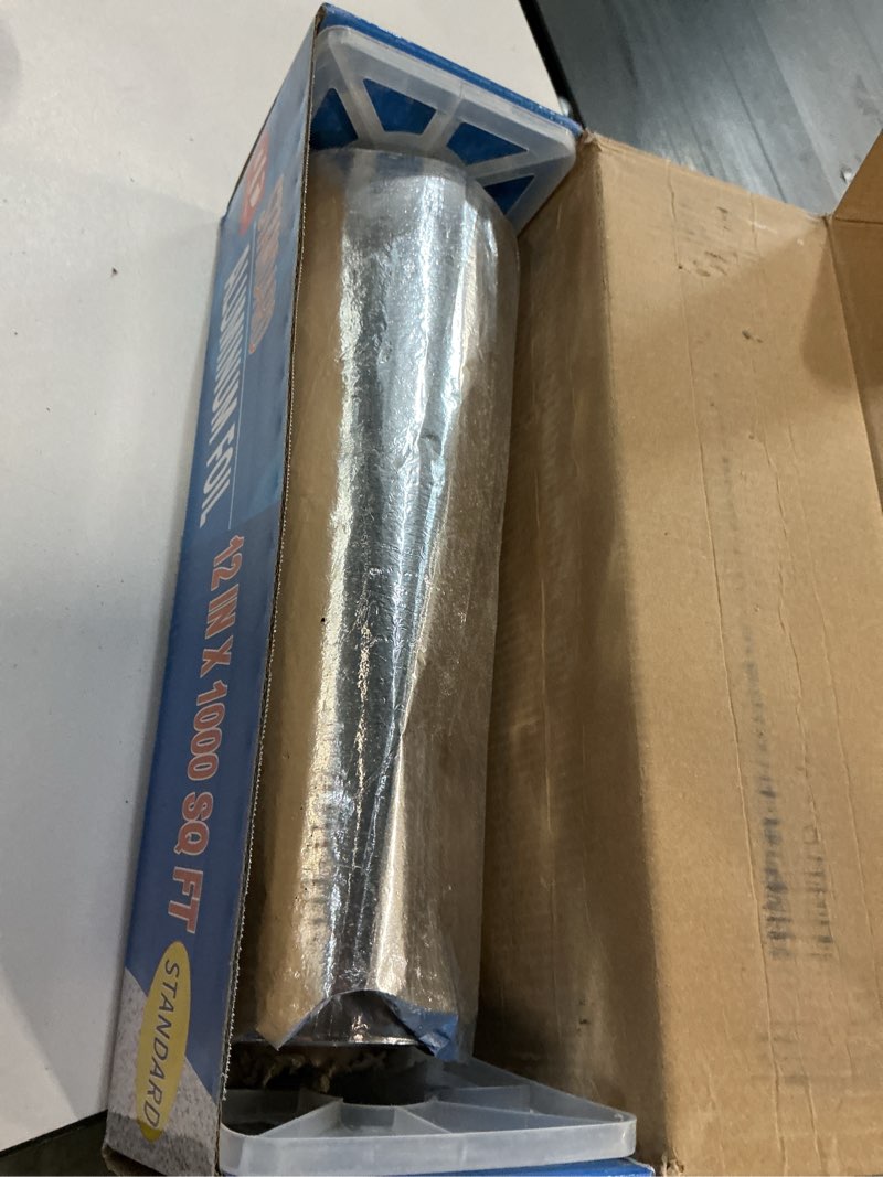 Condition photo showing As Is for standard aluminum foil 12" x 1000 sq ft | great for grilling, baking & cooking, food storage & preservation, commercial use 12"x1000 sq ft