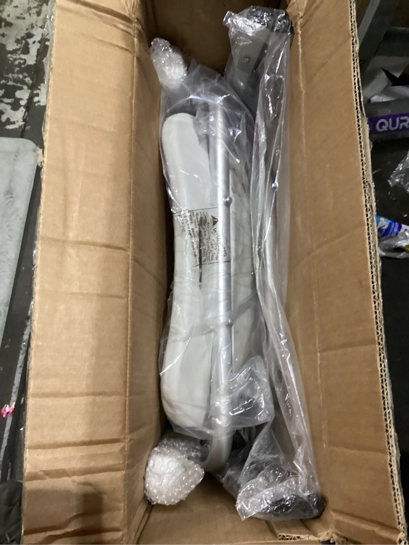 Condition photo showing New/Like New for vocic folding shower chair for inside shower, lab-tested 300lbs heavy duty shower seat for elderly & disabled, flip-up arms, cutout seat, height adjustable back & legs, portable shower commode chair