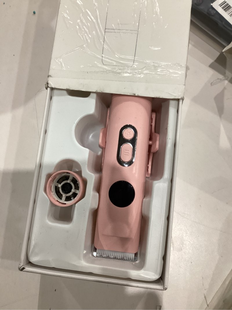 Condition photo showing As Is for 4-in-1 Bikini Trimmer for Women, Dual Head Electric Razors Shaver | Painless Bikini, Body & Facial Hair Remover | IPX7 Waterproof for Wet/Dry Use | Includes Nose & Eyebrow Trimmer Heads(Pink)