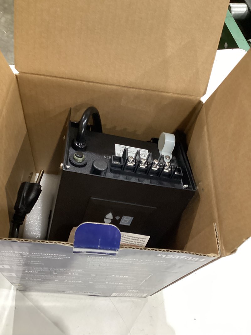 Condition photo showing As Is for harbor breeze 200 -watt multi-tap landscape lighting transformer with digital timer and dusk