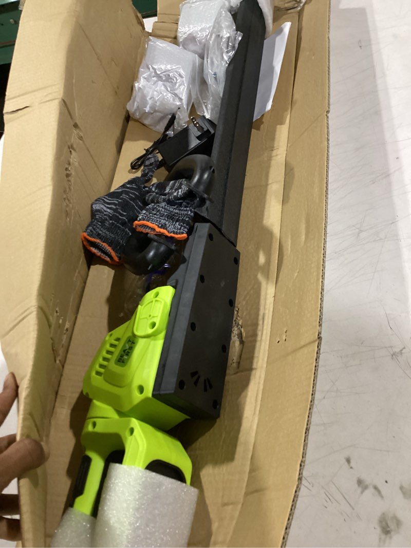 Condition photo showing Good Condition for 20-inch cordless hedge trimmer (includes 2 batteries and charger), electric handheld bush trimmer, 180° rotatable handle, grass shrub trimmers, lightweight & compact green