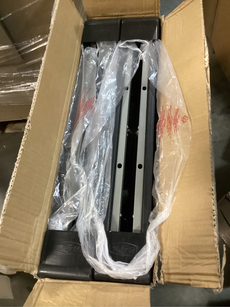 Condition photo showing Good Condition for Set of 2 Folding Table 4FT Camping Table Portable Heavy Duty Plastic Rectangular Outdoor Dining Table Steel Legs Fold-in-Half with Carrying Handle for Indoor,Picnic,Party,Wedding,Events(Black) 4 FT Black 2