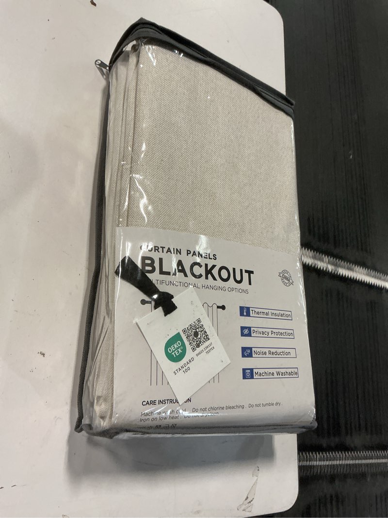 Condition photo showing Good Condition for 100% Blackout Shield Linen Blackout Curtains for Bedroom 96 Inches Long, Back Tab/Rod Pocket Living Room Drapes, Thermal Insulated Blackout Curtains 2 Panels Set, 50" W x 96" L,Cream Cream 50"W x 96"L (Pack of 2)