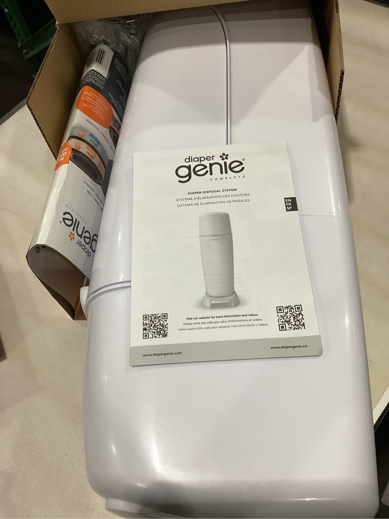 Condition photo showing As Is for Playtex Diaper Genie Complete Pail with Built-In Odor Controlling Antimicrobial, Includes Pail & 1 Refill, White , 8.36 Pound White Pail + 1 Refill