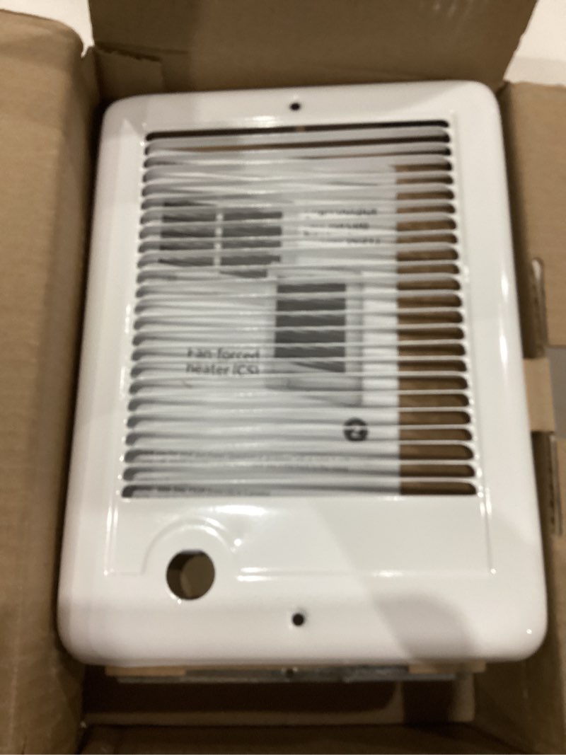Condition photo showing As Is for Cadet Com-Pak Electric Wall Heater Complete Unit With Thermostat (Model: CSC202TW, Part: 67507), 6825/5120 BTU, 240/208 Volt, 2000/1500 Watt, White Full Kit White 2000/1500 Watt
