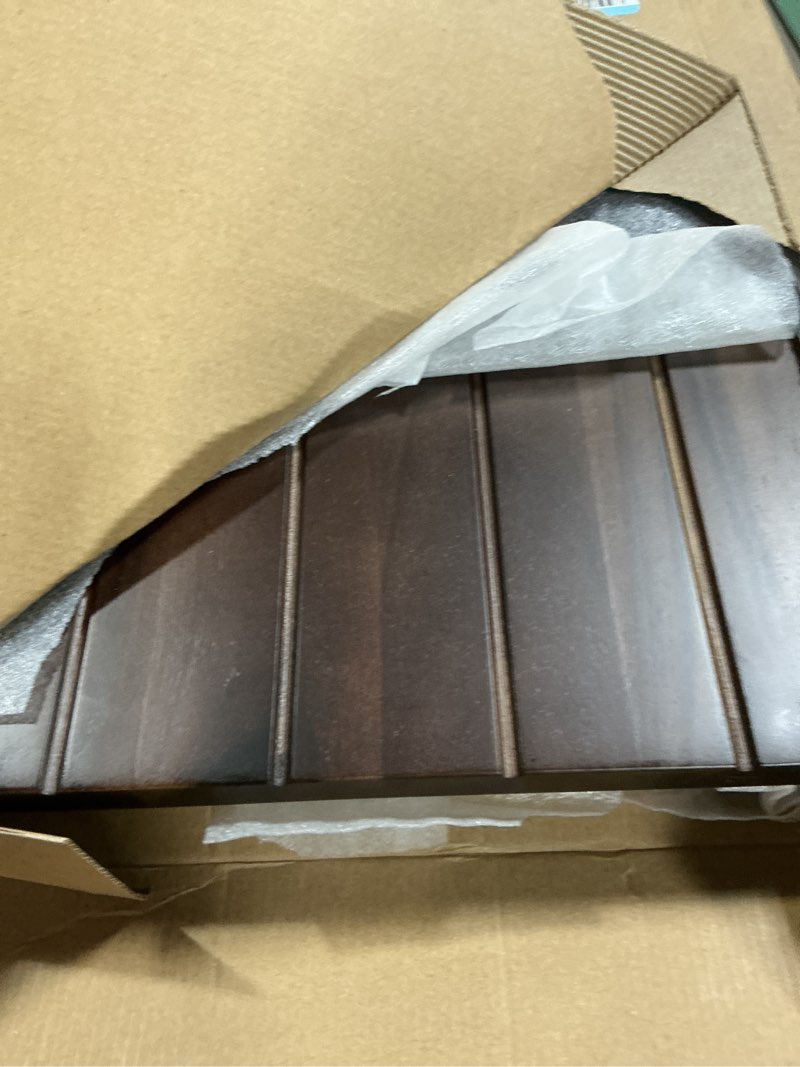 Condition photo showing Good Condition for fanatu extra wide 26in wooden step stool, heavy duty one step stool for adults and seniors, holds up to 550 lbs, reinforced cross bar, non-skid surface (walnut)