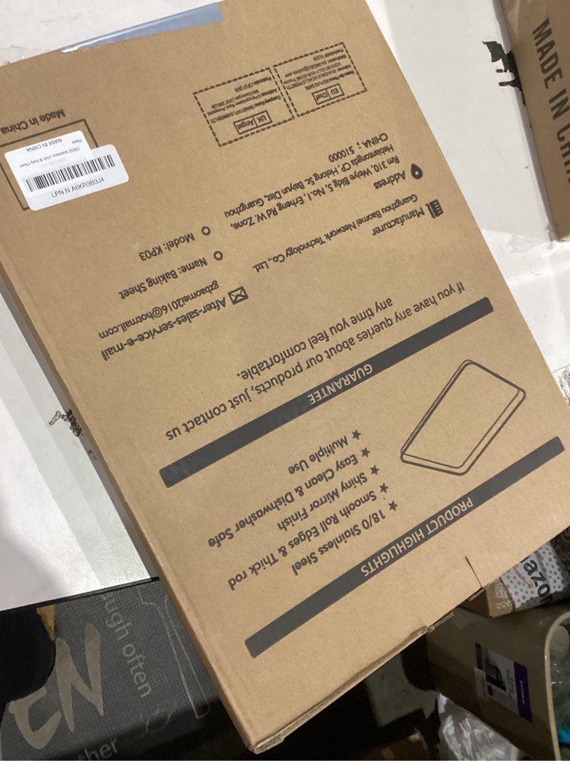 Condition photo showing As Is for CEKEE Stainless Steel Baking Sheet Set of 4, Large Baking Pan & Cookie Sheet & Baking Tray for Oven, Half Sheet Pan, Size 18 x 13 x 1 inch, Heavy Duty & Mirror Finish & Easy Clean 18 inch