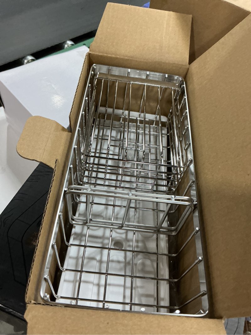 Condition photo showing Good Condition for Cisily Sponge Holder for Kitchen Sink, Sink Caddy Organizer with High Brush Holder, Kitchen Countertop Organizers and Storage Essentials, Rustproof 304 Stainless Steel (Silver, 9.25?)