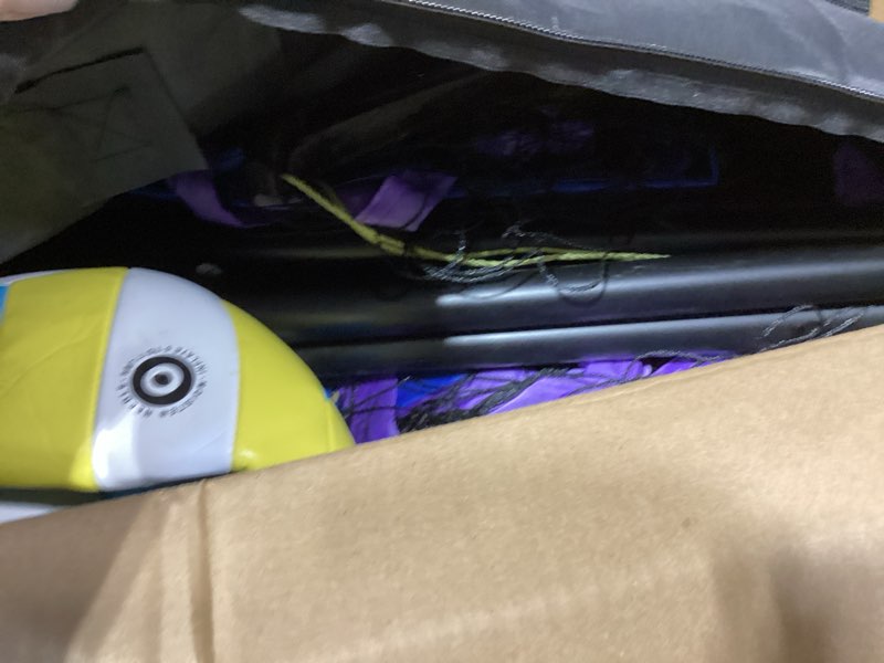 Condition photo showing Good Condition for spoynal portable volleyball net for backyard & beach - 20ft/32ft outdoor volleyball set with adjustable height (8ft/7.8ft/7.4ft), boundary line, volleyball, pump & carry bag 20ft-purple