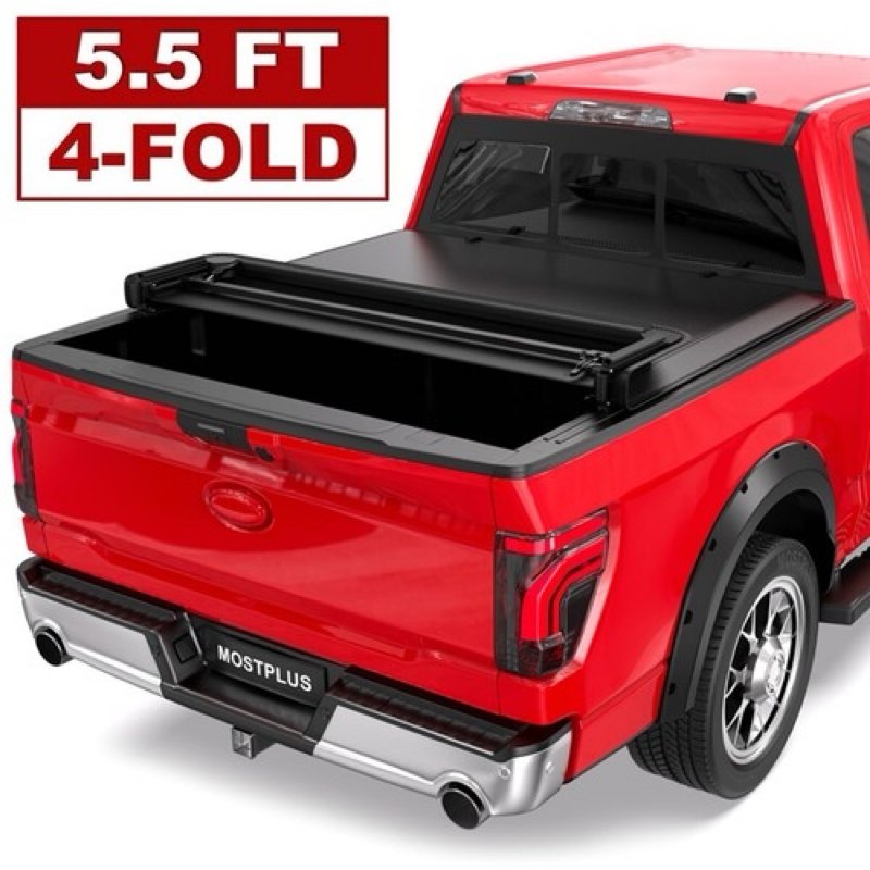 5.5ft 4 fold soft truck bed tonneau cover for 2015-2026 ford f150 f-150 on top