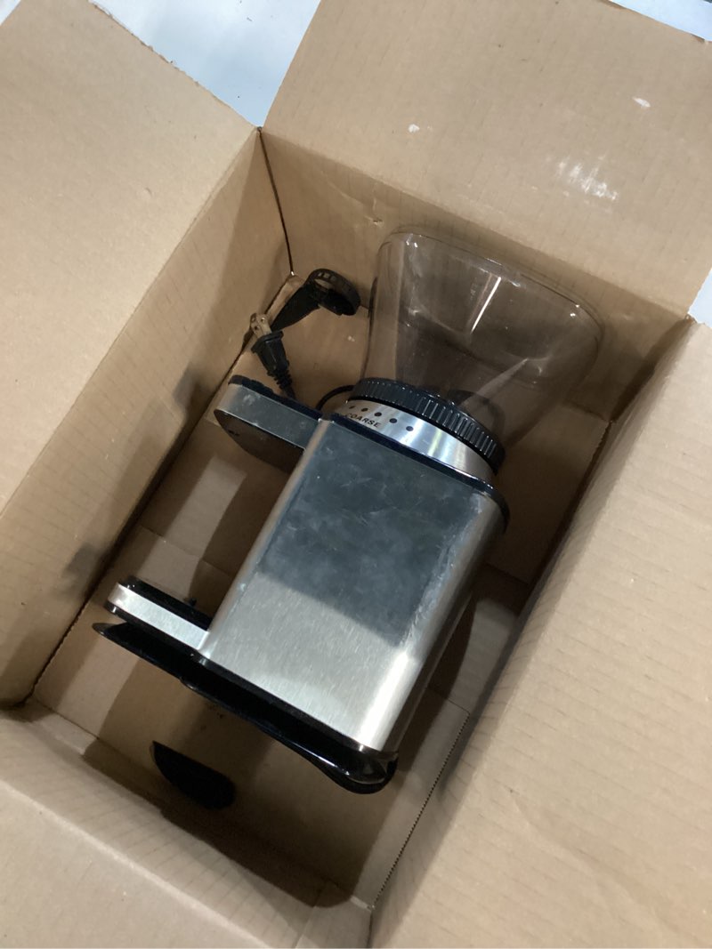 Condition photo showing As Is for Cuisinart Coffee Grinder, Electric One-Touch Automatic Burr Coffee Grinder with 18-Position Grind Selector, Cup Size Selector for 4 – 18 Cups, DBM-8P1, Black Stainless Burr Mill Stainless Steel