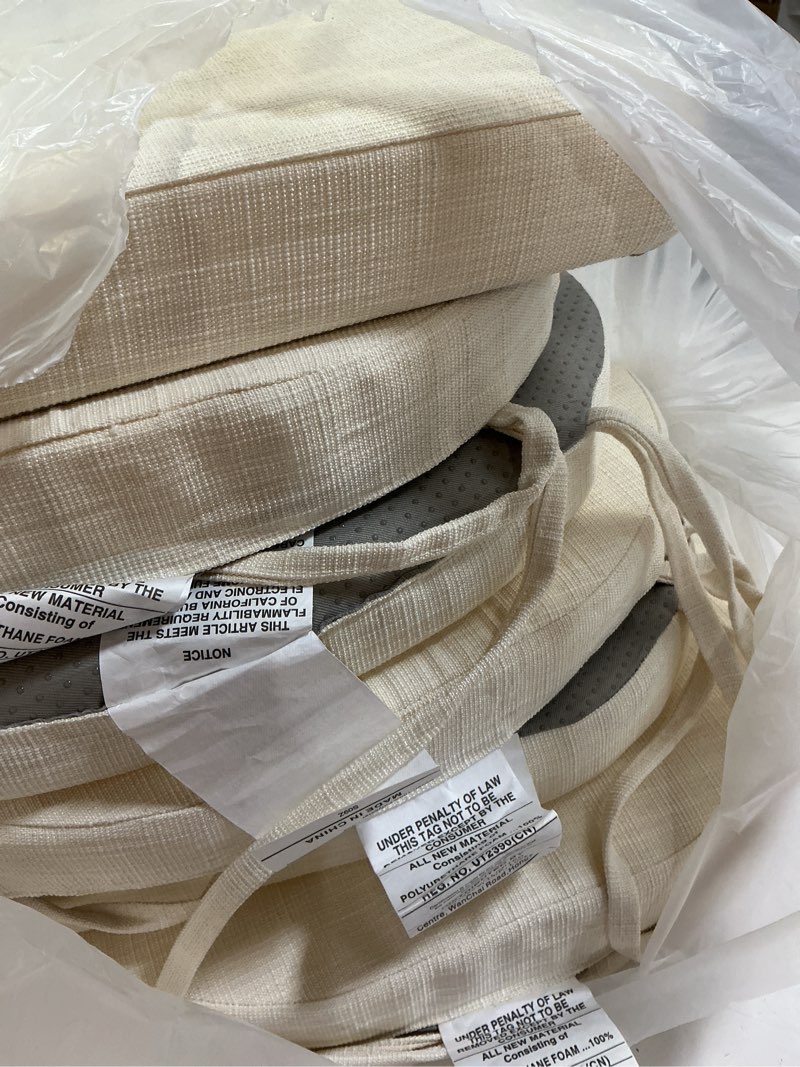 Condition photo showing Good Condition for basic beyond chair cushions for dining chairs 6 pack, kitchen chair cushions with ties and non slip backing, 16 x 16 inches chair pads for dining chairs (beige) beige 16"x16"x2"(pack of 6)