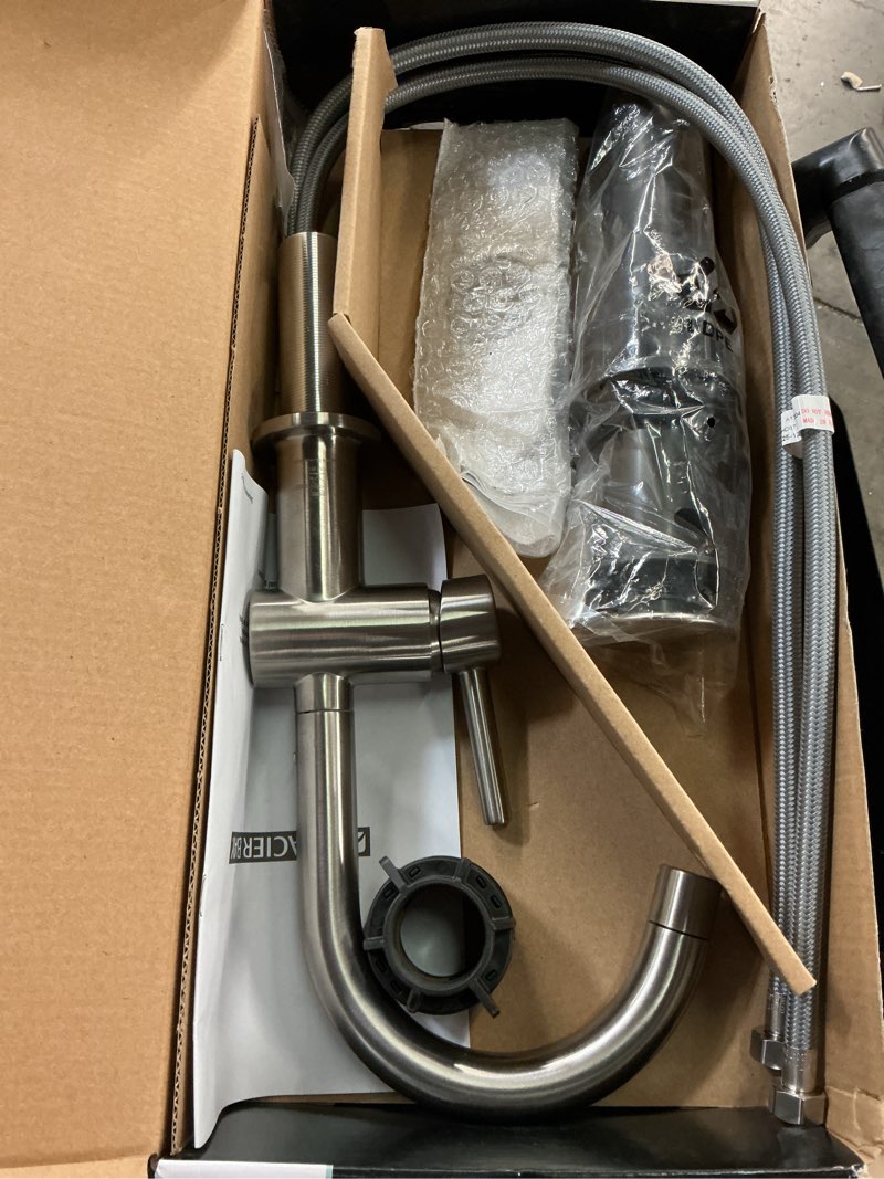 Condition photo showing Good Condition for dorind single hole single-handle deck mount high-arc bathroom faucet in brushed nickel