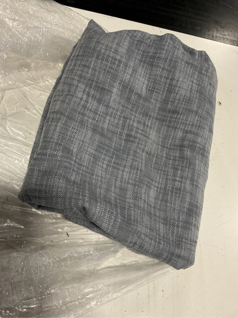 Condition photo showing Good Condition for textured cotton curtain, 48x84, blue