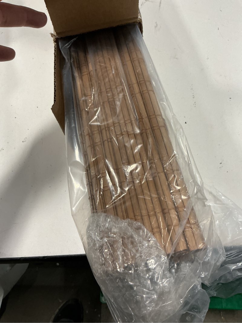 Condition photo showing Good Condition for lazblinds no tools no drill cordless bamboo roman shades, light filtering window treatment, roll up bamboo blinds for window 26'' w x 64'' h, ceylon light russet ceylon light russet 26'' w x 64'' h