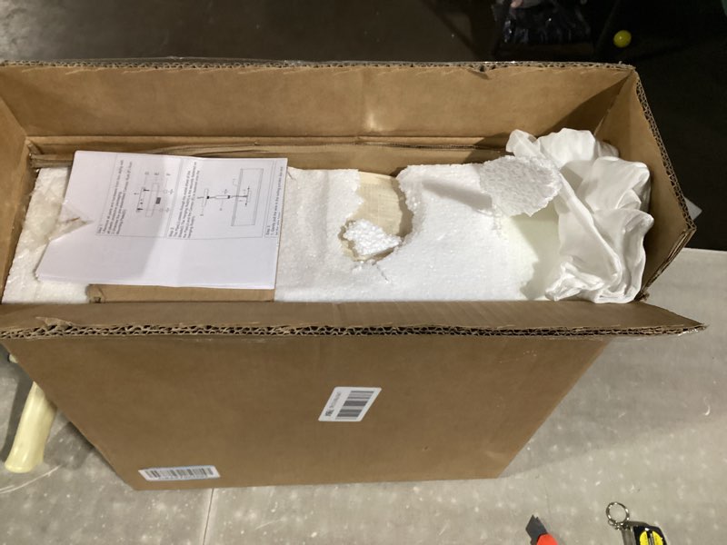 Condition photo showing Good Condition for (simular to )2-tier 15\" adjustable led 18w 3000k/4000k/5000k semi flush mount close to ceiling light fixture cream fabric shade black finish for bedroom,living room,dining room hallway 15\" black cream shade
