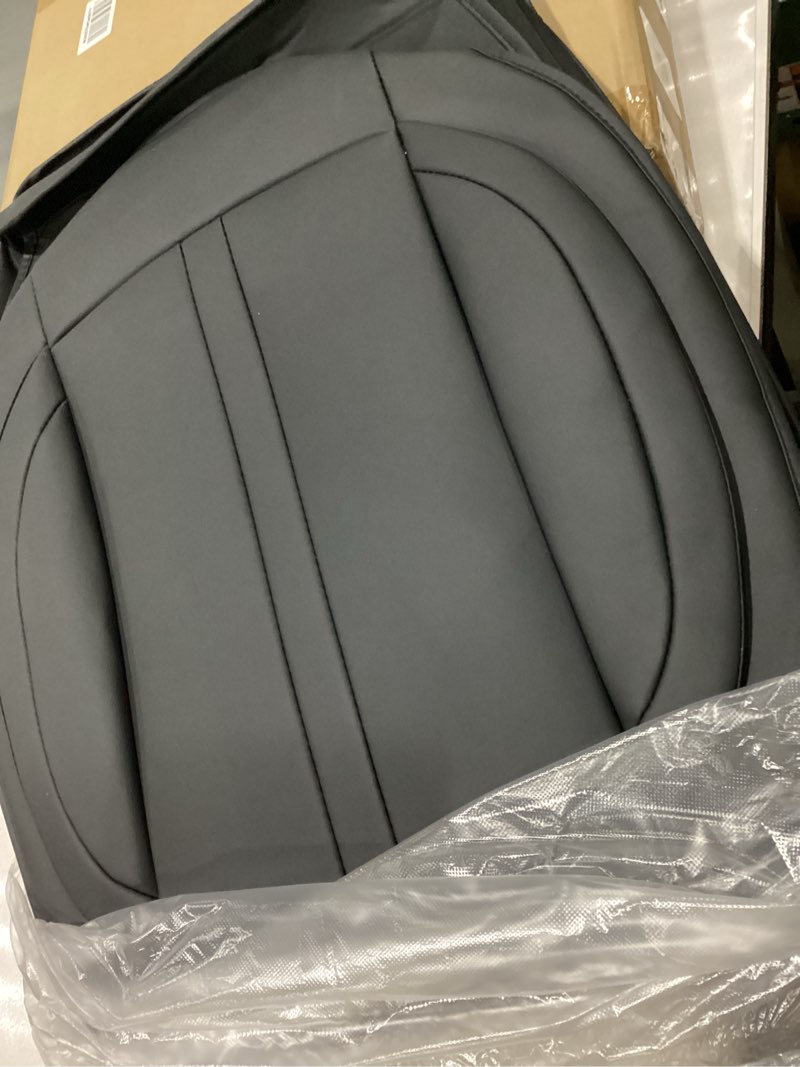 Condition photo showing New/Like New for Foneso Universal Car Seat Covers Front, Nappa Leather Automotive Seat Covers Non-Slip Vehicle Accessories, Waterproof Seat Protector Fit for Sedan, Airbag Compatible,Back Support (Beige, Front Seat) Front Seat Beige