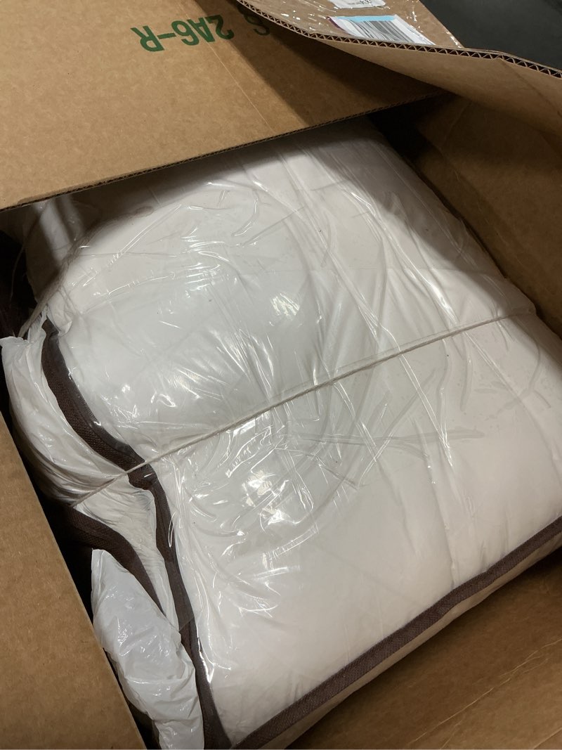 Condition photo showing Good Condition for CozyLux California King Comforter Set White - 3 Pieces Cal King Box Stitched Quilted Bedding Sets, Soft Breathable Bed Sets for All Seasons with 1 Down Alternative Comforter and 2 Pillow Shams White California King