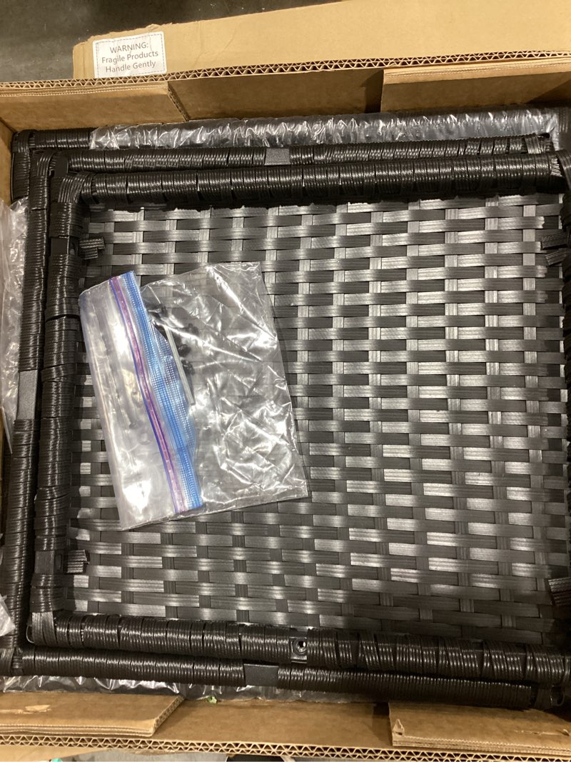Condition photo showing Good Condition for decorative garden hose storage box with lid, weather resistant handwoven pe rattan water hose holder, storage for garden tools, 200ft 5/8'' hose capacity black