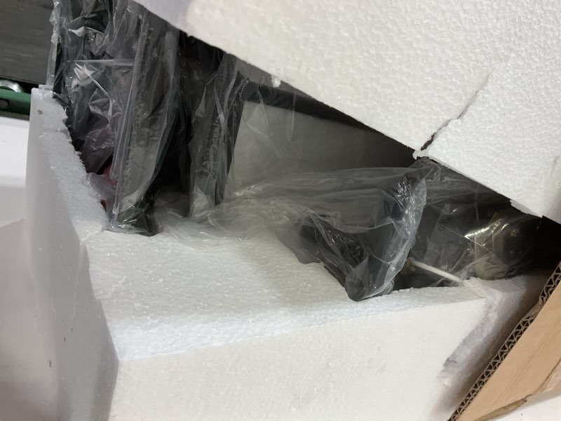 Condition photo showing New/Like New for Emliviar 21.1 Inch Farmhouse Outdoor Wall Sconce,1 Light Exterior Wall Lighting in Black Finish Frame, Water Ripple Glass Shade, XE292UB-M SW BK