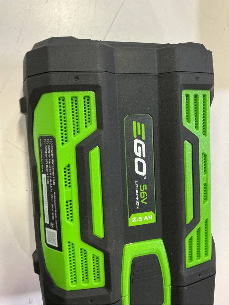 Condition photo showing As Is for ego power+ 56 -volt, 2.5 ah 1 -pack lithium ion (li-ion) battery