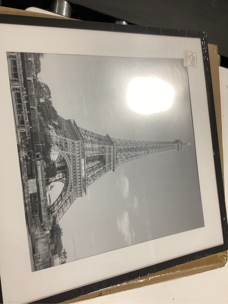 Condition photo showing New/Like New for upsimples 20x20 picture frame, display pictures 16x16 with mat or 20 x 20 without, wall hanging puzzle frames, black, 1 pack black 20x20