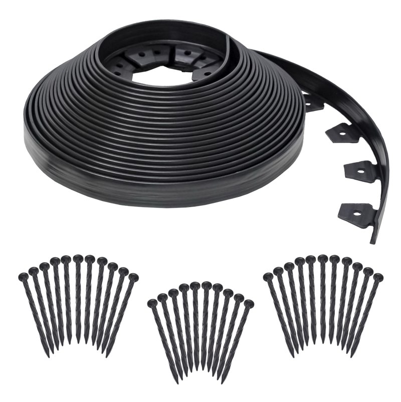 easyflex no-dig landscape edging kit - 100 ft., black