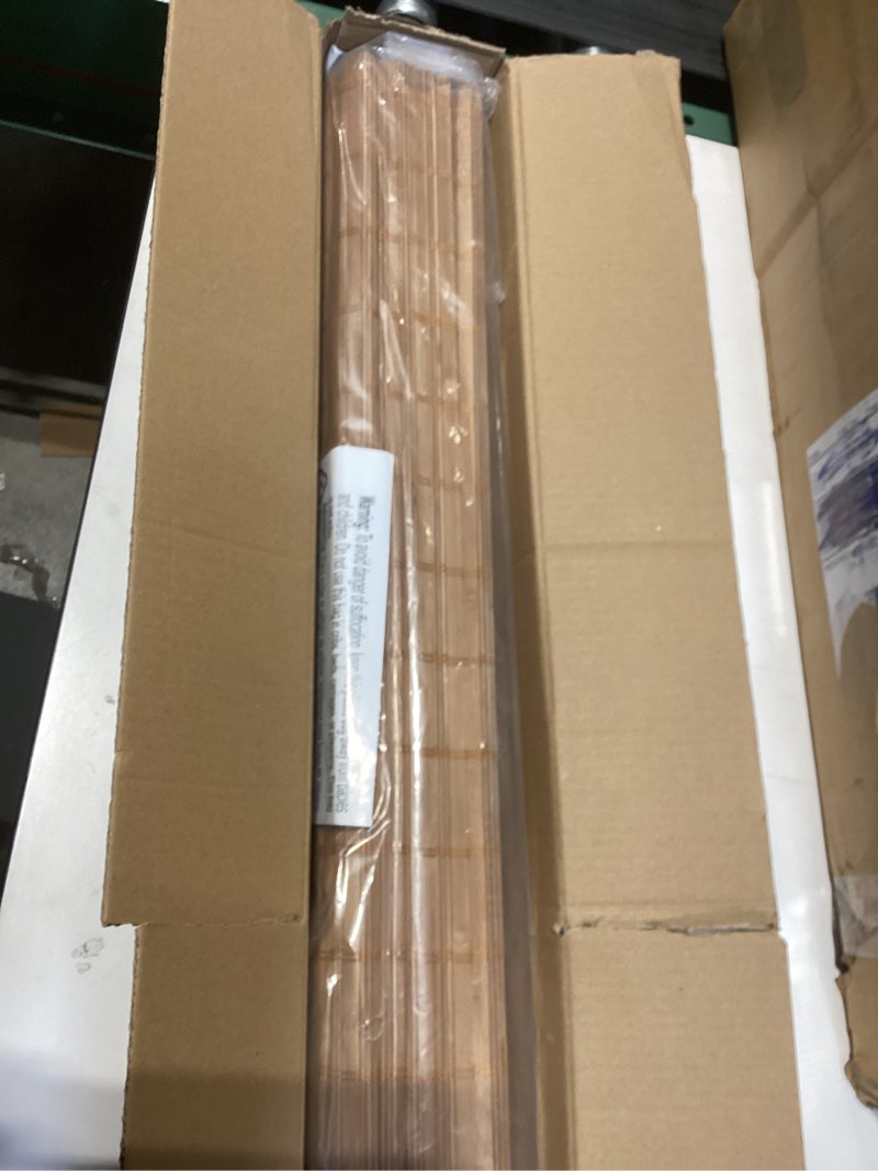 Condition photo showing As Is for LazBlinds No Tools No Drill Bamboo Roller Shades, Cordless Bamboo Blinds, Light Filtering Roll Up Blinds for Windows, French Door, Porch or Patio, 26'' W x 70'' H, Squirrel Squirrel 26'' W x 70'' H