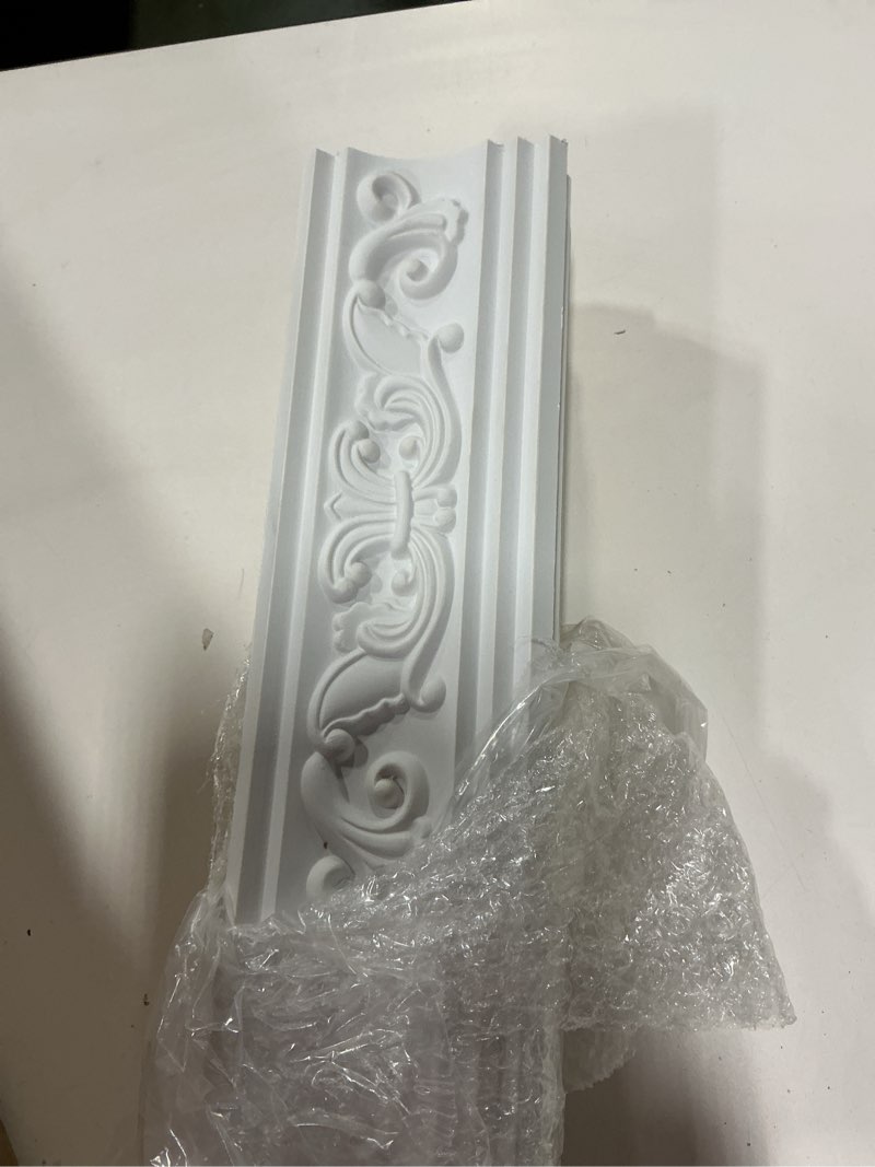 Condition photo showing As Is for Marsui 4 Pcs Ceiling Crown Molding Trim 4-1/2 Inch Face x 94.5 in Long Total Decorative Ceiling Crow