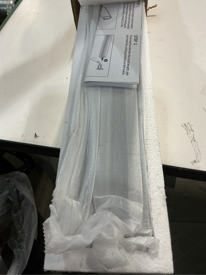 Condition photo showing Good Condition for Ceiling Curtain Track, Curtain Track with Roller Hooks, 9ft - 12ft Ceiling Mounted Rail Set for Room Divider, White 9ft - 12ft White