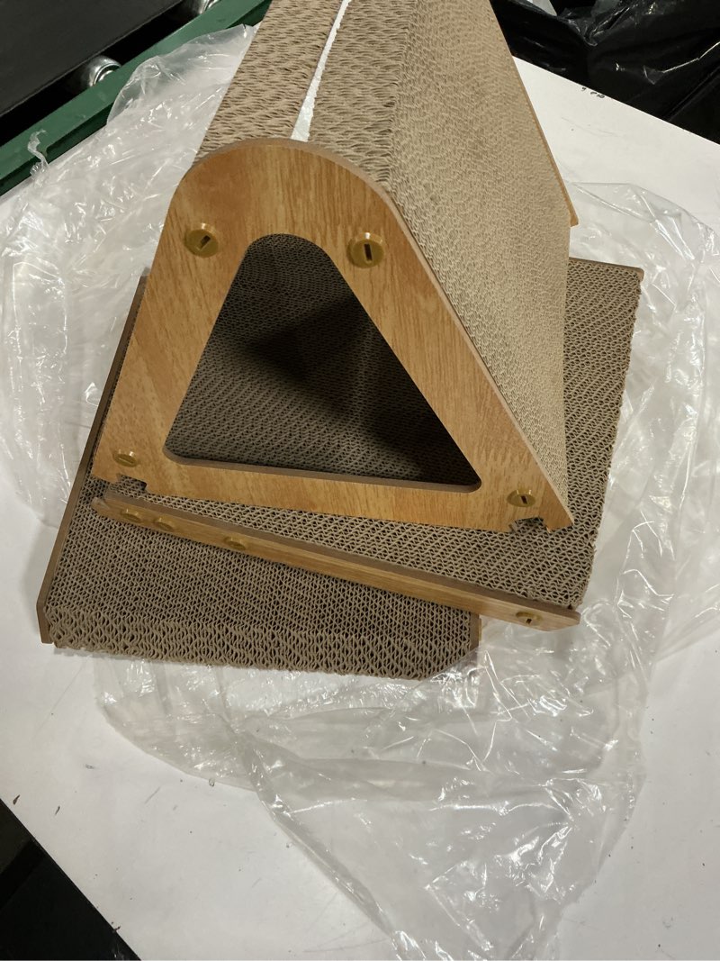 Condition photo showing Good Condition for conlun cat scratcher cardboard with wood frame, 3-in-1 vertical & horizontal scratching pad, reversible cat scratch board, durable furniture protector for kittens & small cats small for kittens under 10lbs light wood