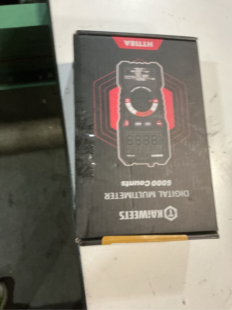 Condition photo showing New/Like New for kaiweets digital multimeter trms 6000 counts voltmeter auto-ranging fast accurately measures voltage current amp resistance diodes continuity duty-cycle capacitance temperature for automotive