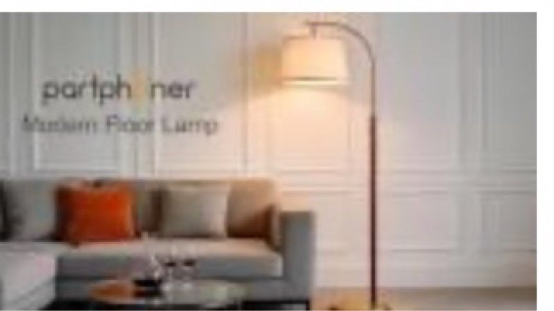 dimmable floor lamp for living room, 65" tall metal standing lamp with led bulb, mid century modern 