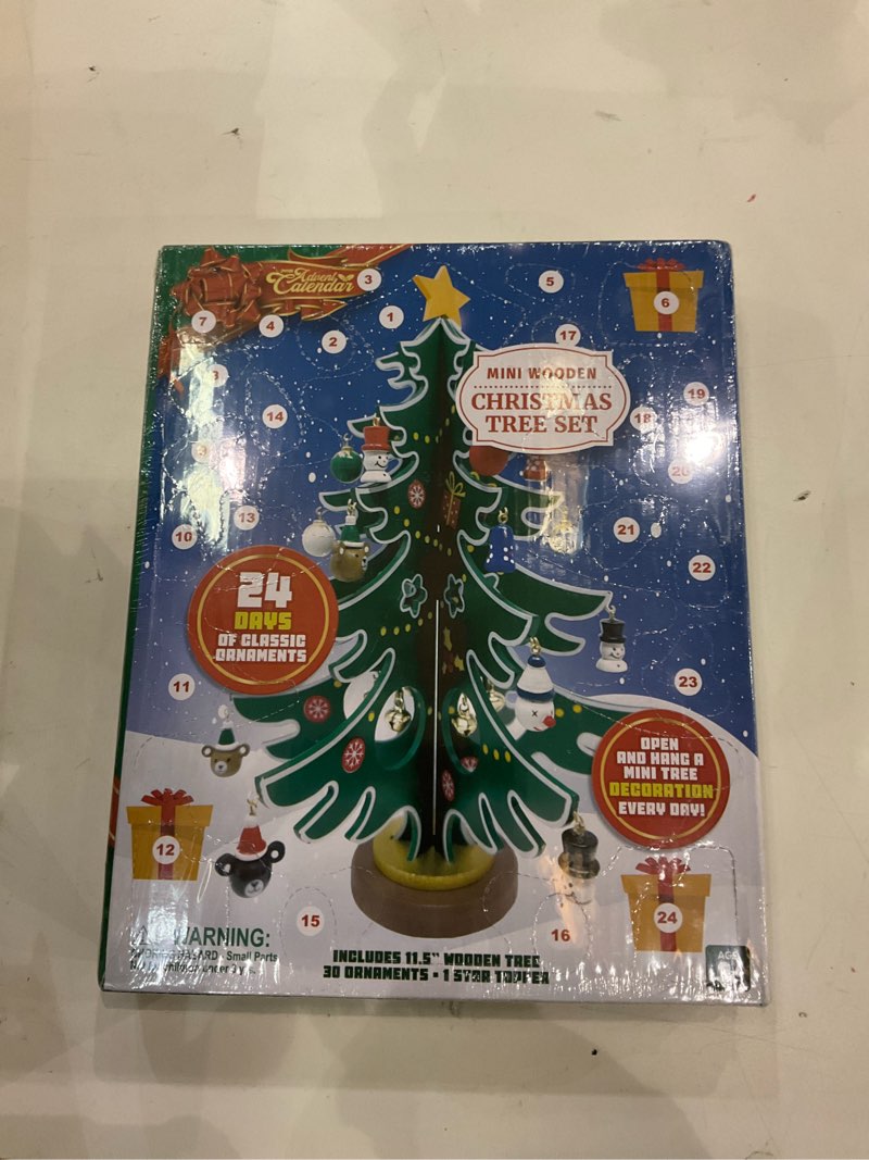 Condition photo showing New/Like New for JOYIN 2025 Christmas Advent Calendar, 24 Days Countdown Calendar with Christmas Tree 24 PCS Ornaments for Boys Girls & Kids Party Favors, Classroom Prizes Xmas Gift, Xmas Tree Countdown