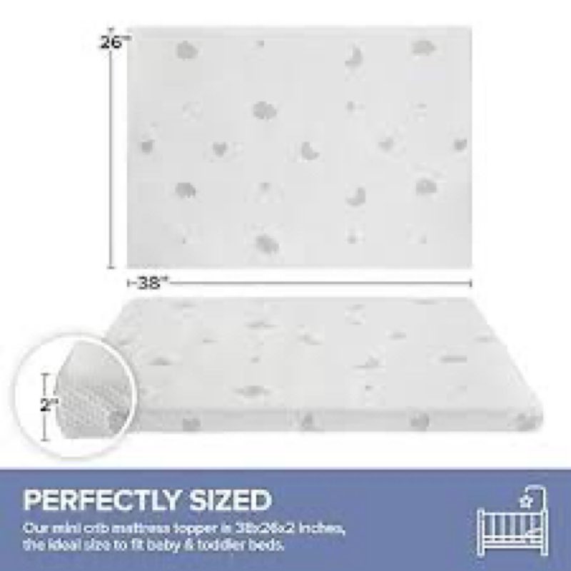 Stock Your Home Colchão de espuma para bebês 96 x 66 x 4 cm – portátil, lavável e respirável, compatível com berços Pack and Play